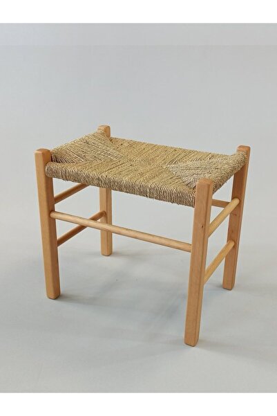 Özer Aldoğan Hasır Örgülü Ahşap Tabure