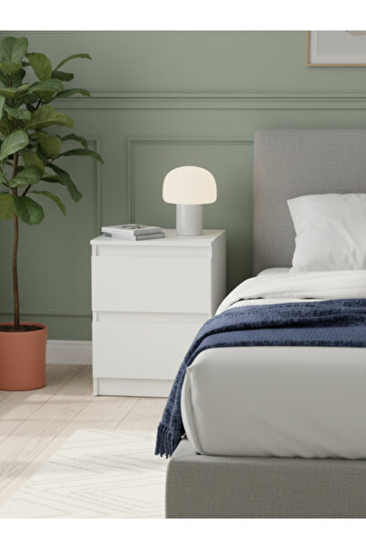 BEC13 High-quality wooden nightstand in white, 40 cm