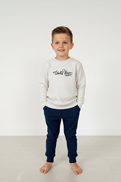 zubi baby & kids wear طقم ملابس مطرزة للأطفال من World Tour (مخطط)