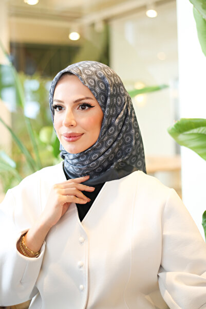 efdal şal eşarp Mosaic Pattern Imported Cotton Scarf