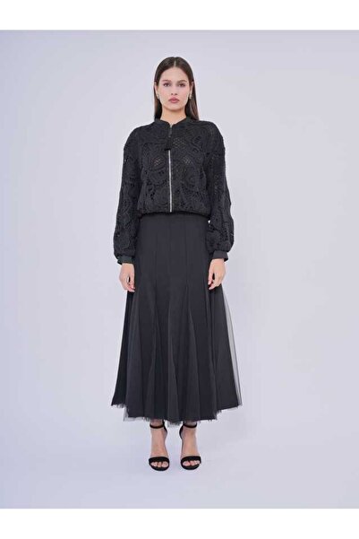 SERPİL Tül Detaylı Uzun Kadın Etek 50526