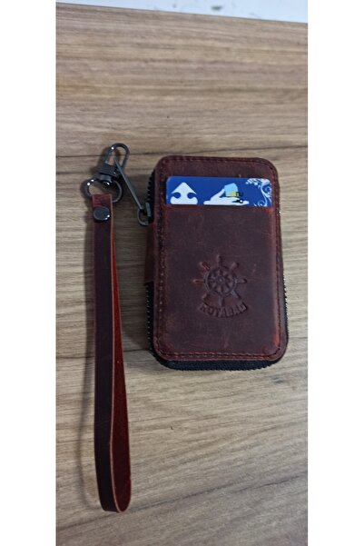 MATRUŞKA DERİ SANAT TASARIM Gerçek deri fermuarlı kartlık & anahtarlık