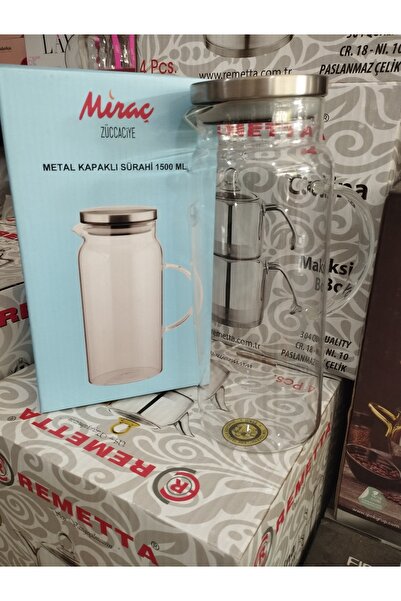 Miraç Cam sürahi metal kapak 1500ml
