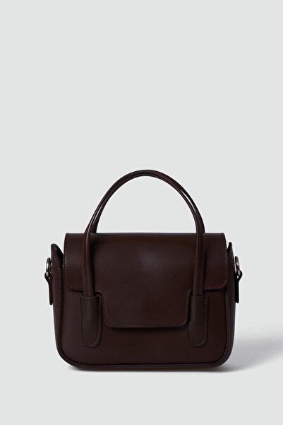 Shule Bags Dimple Retro El ve Çapraz Çanta Kahve