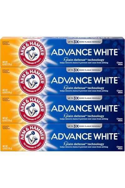 Arm&Hammer Arm & Hammer Advance White Toothpaste, Clean Mint Flavor, Stain Defense, 170 g (Pack of 4)