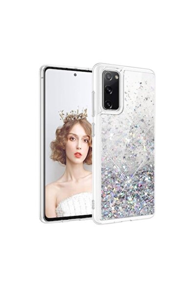 isag Husa compatibila cu Samsung Galaxy S20 Plus, cu Apa si Sclipici, Glitter, Fashion, protectie camera,