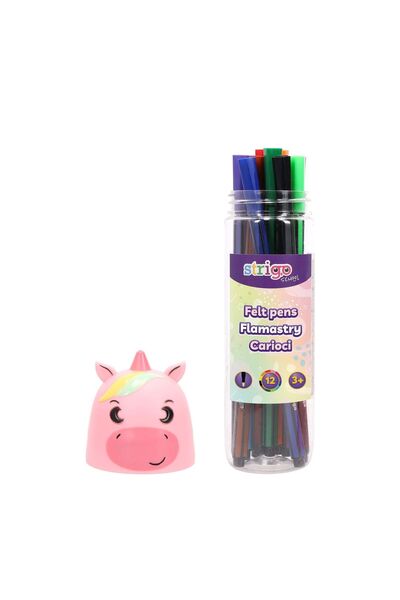 Strigo Washable markers 12 colors, box Unicorn SSC480