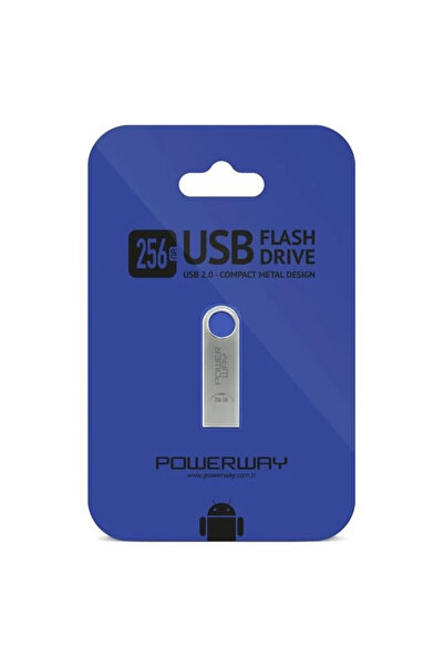POWERWAY ذاكرة فلاش معدنية سعة 256 جيجابايت 2.0 USB