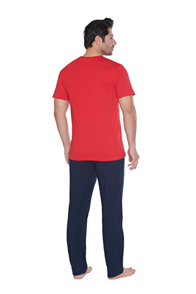 U.S. Polo Assn. Erkek Kırmızı Yuvarlak Yaka Pijama Takımı