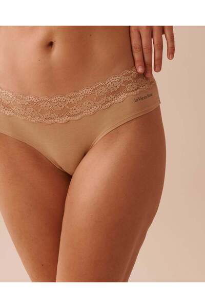 La Vie en Rose Cotton and Lace Band Cheeky Panty