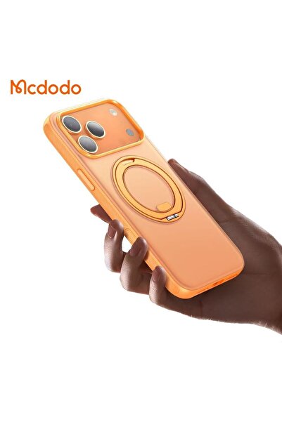 Mcdodo PC-1875 iPhone 17 Pro Max için kamera düğmeli OBase Manyetik 360° Halka Standlı Kılıf