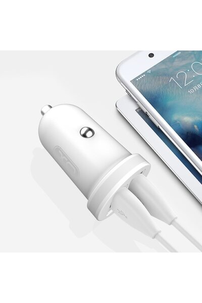 Xo Car Charger TZ08 2x USB 2.1A White + Lightning Cable