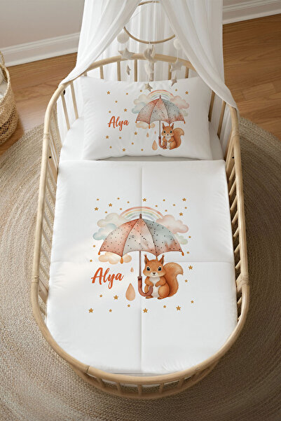 Homamia İsme Özel 4 Mevsim Anne Yanı Uyku Seti (60x100) %100 Pamuk