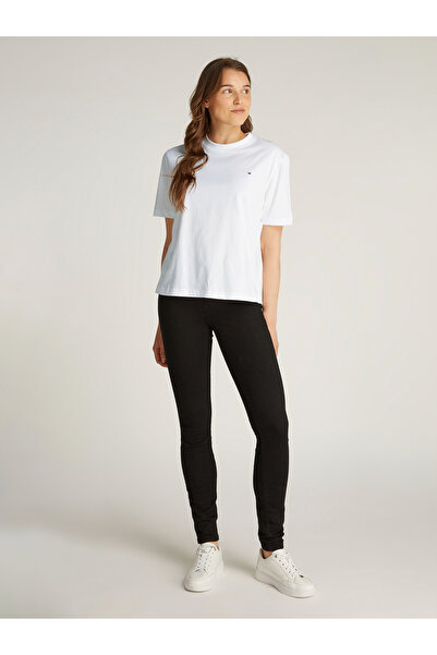 Tommy Hilfiger Women Th Optic White Modern Crew Neck Relaxed T-Shirt