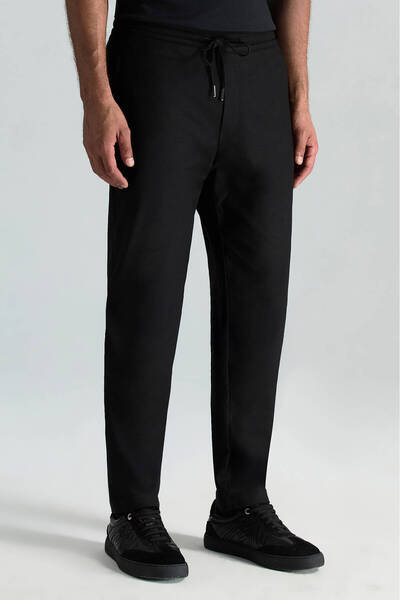 Hemington Pamuk Karışım Relax Fit Jogger Siyah Chino Pantolon