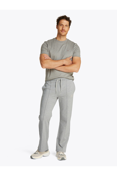 Tommy Hilfiger Women Light Grey Htr Tonal Flag Straight Leg Joggers