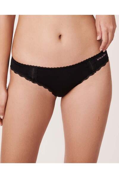 La Vie en Rose Cotton and Lace Detail Bikini Panty
