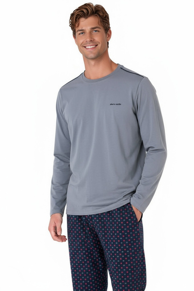Pierre Cardin Erkek Pamuklu Desenli Pijama Takımı - Rahat Kalıp