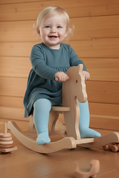 Parla Kids Baby Girl Blue Cotton Pantyhose