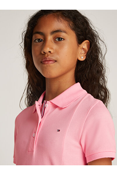Tommy Hilfiger Girls Pink Sugar Short Sleeve Pleated Polo Dress