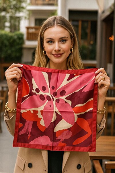 MARBERRY FLR47 Eșarfă de damă cu model 50x50 cm