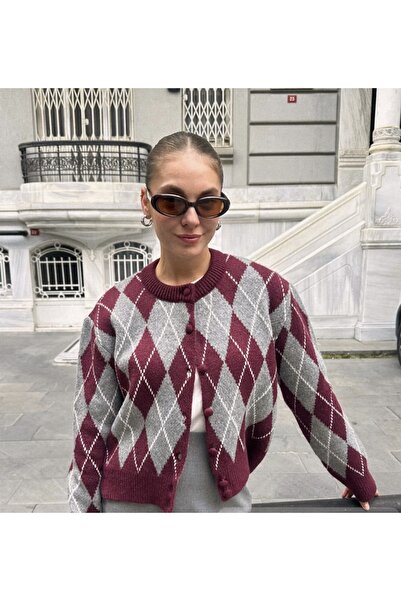 CADDELAMODA Women's Argentine Patterned Cardigan