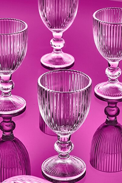 İLİVA Set of 6 Coffee Side Glass Water Glasses Premium Transparent Stylish Design Gift