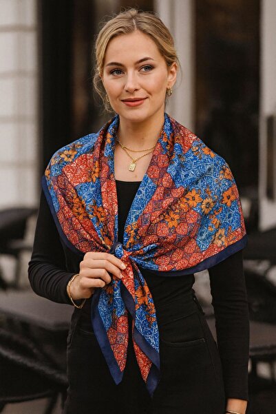 MARBERRY FLR7 Γυναικείο Φουλάρι με σχέδιο 90x90 εκ.