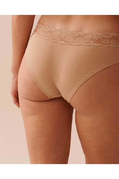La Vie en Rose Cotton and Lace Band Cheeky Panty