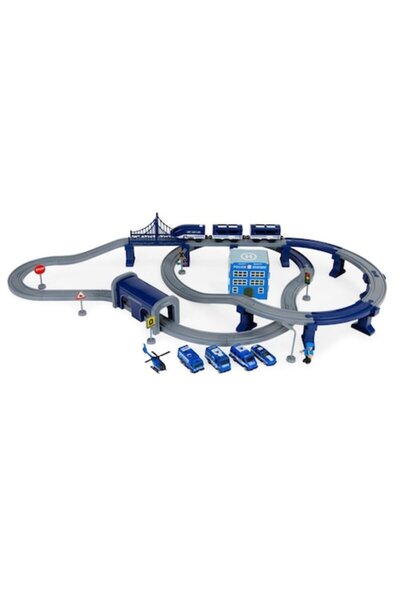 bigshot Toy Train Set, BSHC493770, Battery Operated, 92 Pieces, Blue