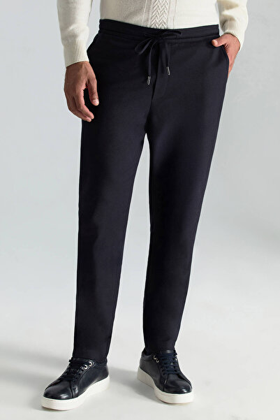 Hemington Pamuk Karışım Relax Fit Jogger Lacivert Chino Pantolon