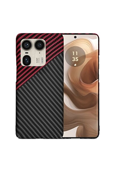 Sybero Protective Case for Motorola Edge 50 Ultra, D36, Lexgard, Noble Red Vortex