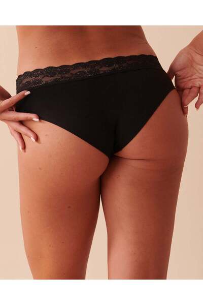 La Vie en Rose Cotton and Lace Band Cheeky Panty