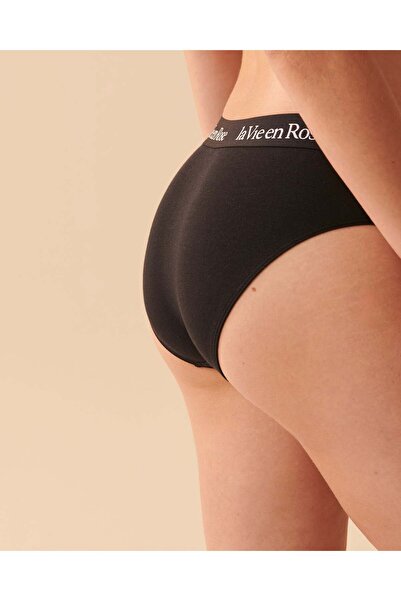 La Vie en Rose Cotton and Logo Elastic Band Bikini Panty