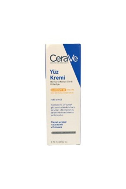 CeraVe Normal Ve Kuruya Dönük Ciltler İçin Yüz Nemlendirici Krem Spf50 52 Ml