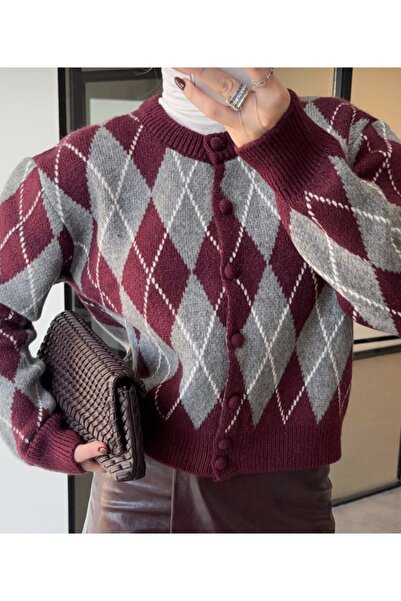 CADDELAMODA Women's Argentine Patterned Cardigan