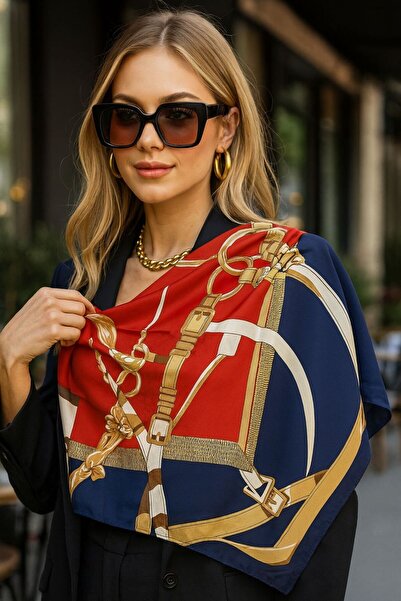 MARBERRY وشاح نسائي منقوش FLR10 مقاس 90x90 سم