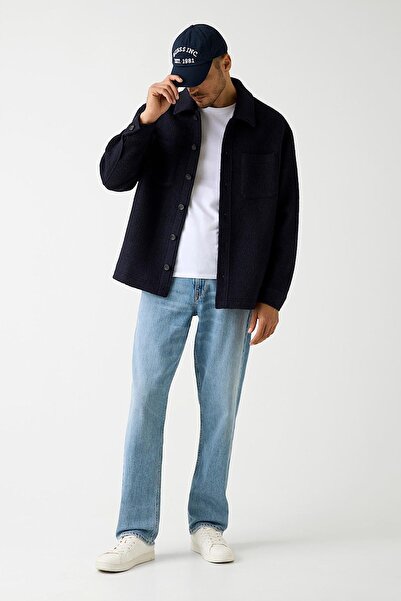 Guess Erkek Furry Gömlek Ceket - Lacivert