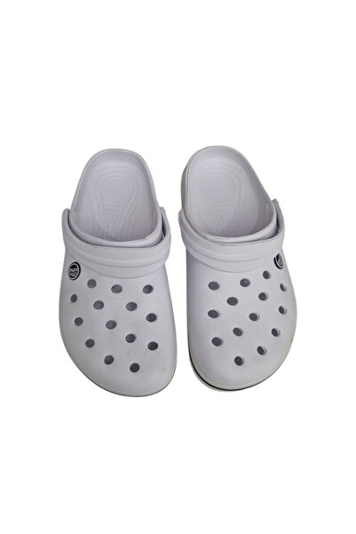 Moda fiesta Papuci albi unisex cu perforare încrucișată - papuci de vară ușori și confortabili pentru grădinărit zilnic