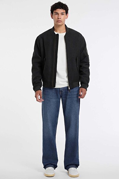 Guess Erkek Yün Karışımlı Bomber Mont - Gri