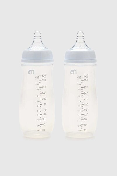 MOTHERCARE Wide-Neck 320ml Bottles with Anti-Colic Teats - 2 Pack