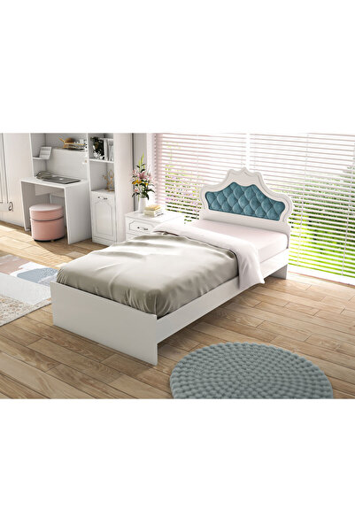 Storish Wing Başlıklı Karyola 90x190 Mavi