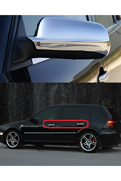 ACK Dizayn VOLKSWAGEN GOLF 4 ARACA ÖZEL ABS KROM AYNA KAPAĞI + KROM KAPI KOL ...