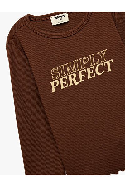 Koton Ribbed Long Sleeve Crew Neck Cotton T-Shirt