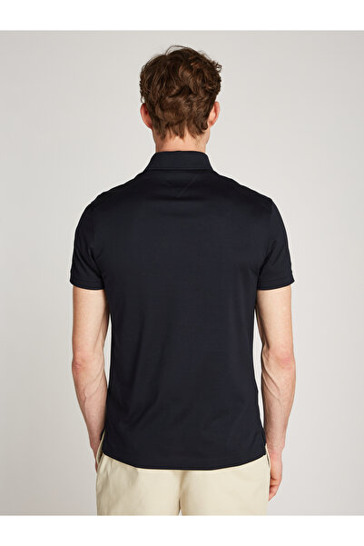 Tommy Hilfiger Men Desert Sky Short Sleeve Logo Embroidered Slim Fit Polo T-Shirt