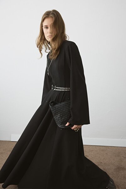 Hooopstore Μαύρο φόρεμα με λεπτομέρεια στη μέση