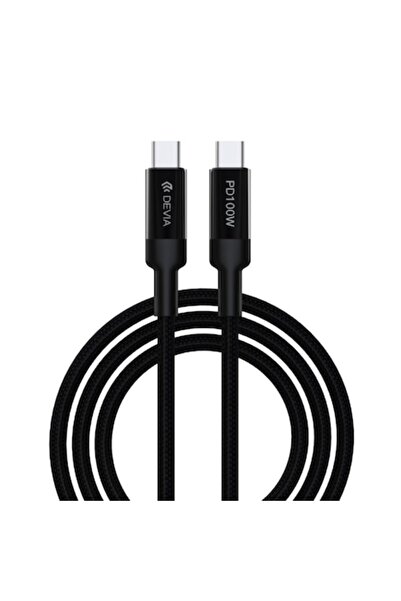 Devia Cablu USB-C la USB-C, 1,5 m, 100W, Negru