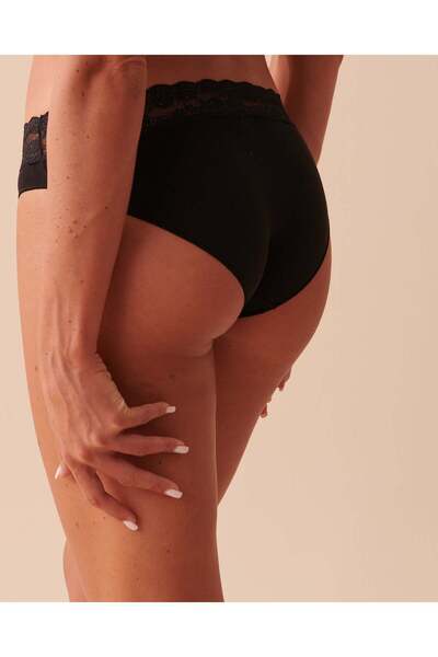 La Vie en Rose Cotton and Lace Band Bikini Panty