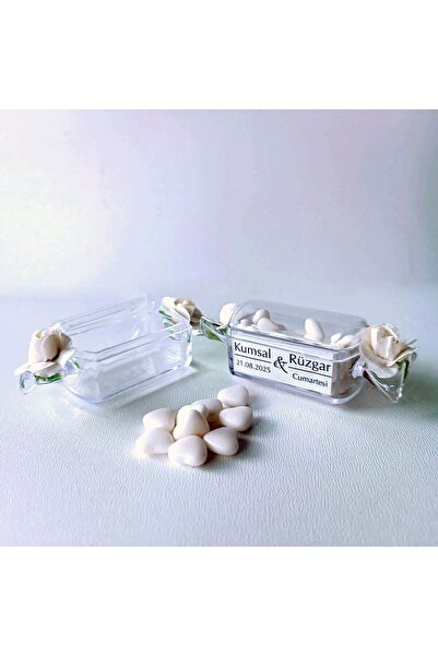 Mekece Nikah Hediyeliği Kalp Şekerli Bayram Şekeri Şeklinde Mika Kutu Nks-291...