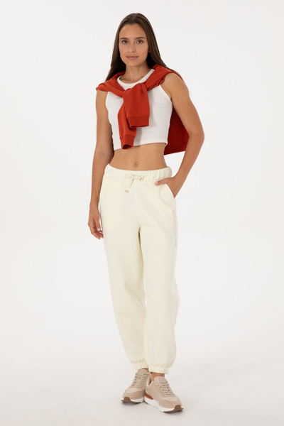 U.S. Polo Assn. Pantaloni de sport crem pentru femei 50307736-VR256